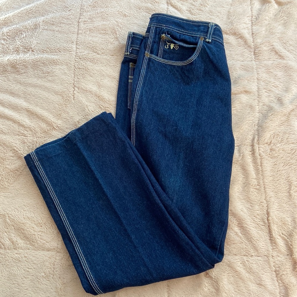 Vintage Sergio Valente dark wash boots cut jeans size men's 36